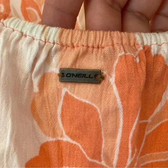O'Neill Peach Floral Allis Sleeveless Dress Mini Babydoll Flowy Sundress‎ Size M - Picture 6 of 9